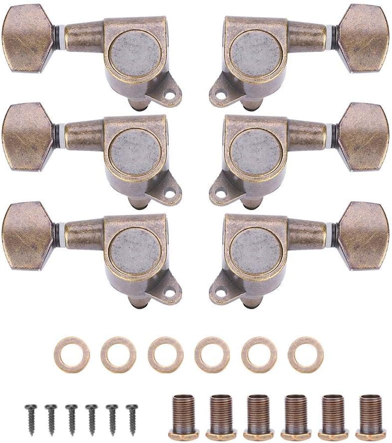 Guitar Tuning Pegs Copper-zinc Alloy Machine Heads Knobs Guitar String Tuning Pegs Tuning Keys for Acoustic or Electric Guitar(3L3R)