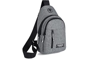 Brymthy Sling Backpacks Chest Shoulder Crossbody Purse Surper Light Handbag for Travel Running Cycling for Men (Grey 1)