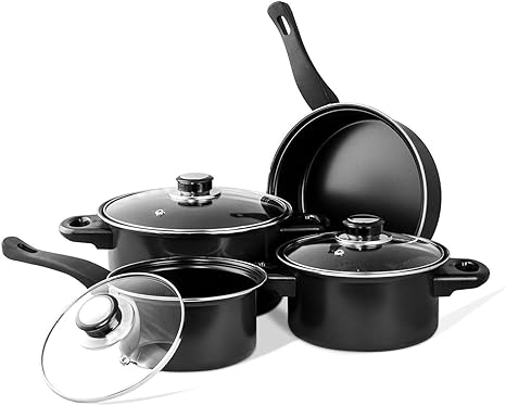 7 Pc Carbon Steel Nonstick Cookware Set 
