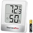 ThermoPro TP49W Hygrometer Indoor Thermometer with Large Digital View Humidity Meter with Temperature and Humidity Sensor Aqu