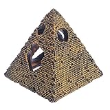YDZN Aquarium Ornament Decor Fish Tank Resin Egyptian Pyramid Rockery Hiding Cave -L