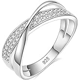 Kwugium Moissanite Wedding Band for Women 925 Sterling Silver Eternity Ring for Women Stackable Anniversary Engagement Gift Size 5-10