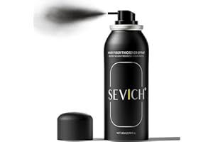 Sevich Hair Fiber Spray - Instant Hair Thickening Powder for Men & Women, Hair Building Fibers for Thinning Hair, Root Touch Up Hair Color, Waterproof, Sweatproof, Natural Look,80ml Black