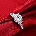 TIVANI Women's Engagement Rings Pretty 18K White Gold Plated Princess Cut Solitaire CZ Bridal Weeding Ring Eternity Love Promise for Her Size 5-9