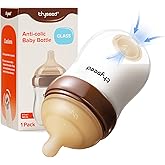 Thyseed Glass Natural Anti-Colic Baby Bottles | Newborn Breast Like Nursing Bottle for Breastfed Babies with Nipple(0-1 Months),5oz,1pack