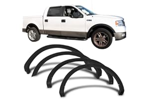 FREEMOTOR802® Fender Flares Wheel Cover Guard, Compatible with 2004-2008 Ford F-150 & 2007-2008 Lincoln Mark LT Styleside Models, OE Factory Style Unpainted Black PP Front Rear 4PCS