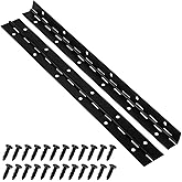 Veemoon 2Pcs 12 Inch Piano Hinges + 24 Screws Black Stainless Steel Continuous Hinges Heavy Duty Hinge with Holes Mteal Hinge