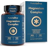 Purely Optimal Magnesium Complex for Women &amp; Men, 6 Forms, 120ct | Trusted Magnesium Complex for Women &amp; Men - 6 Chelated Forms Support Relaxation, Bone Health &amp; Energy, 120 Capsules