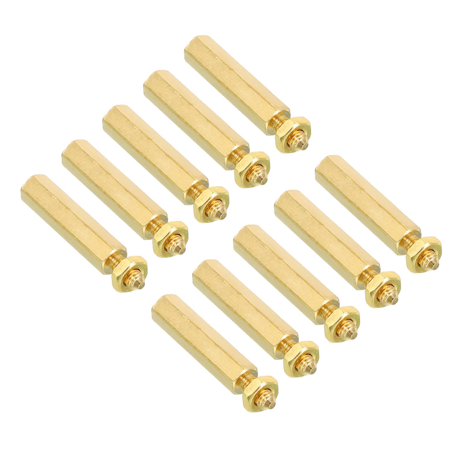 PATIKIL 20mm+6mm M3 Standoff Screws, 40 Pack Brass Hex PCB Standoffs Nuts for Motherboards, Computer Cases, Circuit Boards, Electronics, Gold Tone