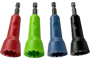 MITANSLE Wire Nut Twister,Ideal Electric Wire Nut Twister for Drill -4 PCS(Black/Blue/Red/Green) Wire Twisting Tool 1/4" Chuck Improve Efficiency