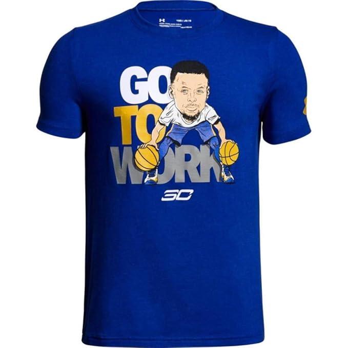 magliette under armour bambino blu