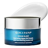SKINN Moisturizer for Dry Skin, Divine Elixir Hydrating Algae Gel Cream (1.7 Fl Oz) - Gel Moisturizer for Face & Body That Hydrates & Exfoliates Skin While Plumping Appearance - Help Reduce Fine Lines