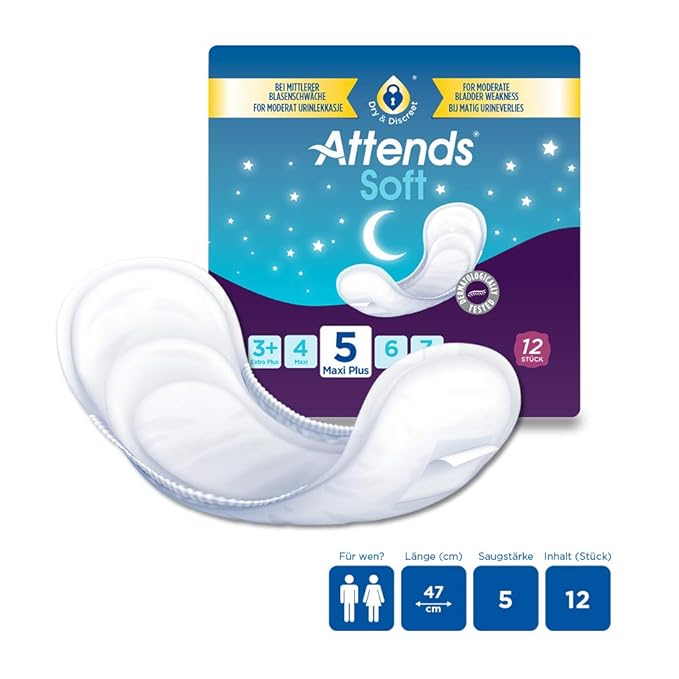 Attends Soft 5 Maxi Plus Incontinence Pads (Pack of 12) Amazon.co.uk