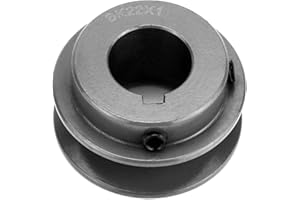 QWORK BK221 V-Belt Pulley, 1" Bore, 2.35" OD V-Belt Sheave, Cast Iron, 1 Groove, 4L/A or 5L/B V-Belt