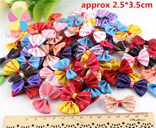 Multi option Polka Dot Organza Bows Girls Boutique Mini Hair Bow Headwear (Mixed letters 24pcs)