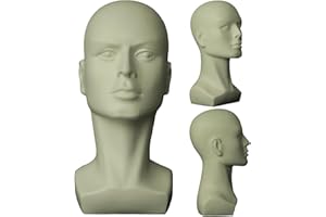 KimRuima Male Mannequin Head for Wigs Hats Glasses Display - Pure White Color, for Wig Holder, Photography Additions, Retail 