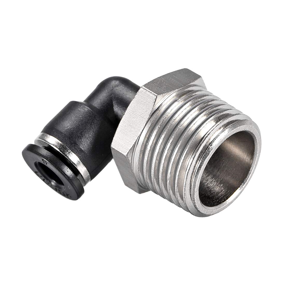 sourcing map Push to Connect Tube Fitting Male Elbow 6mm Tube OD x 1/2NPT Thread Pneumatic Air Push Fit Lock Fitting