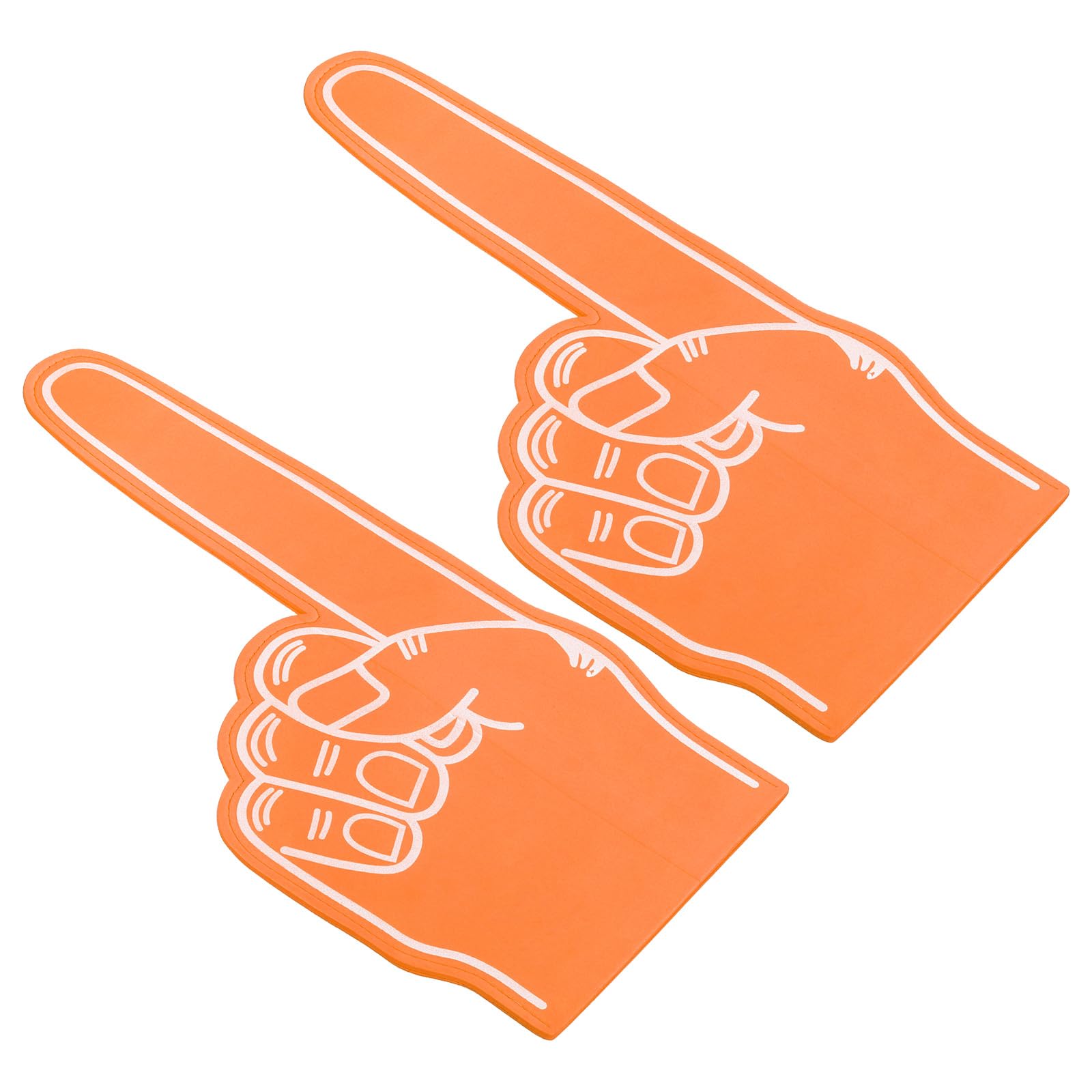 PATIKIL Giant Foam Finger 18 Inch, 2Pcs EVA Number 1 DIY Blank Foam Hand Cheerleading Vibrant Color for Celebration Pom Poms Sports Events Spirit Games Party, Orange