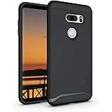 TUDIA MERGE LG V35 ThinQ Case with Heavy Duty Extreme Protection/Rugged but Slim Dual Layer Shock Absorption Case for LG V35 ThinQ (Matte Black)
