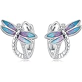 CYMYSS 925 Sterling Silver Hoop Earrings for Women, Small and Large Trendy Hoops Sparkly Hypoallergenic Huggie Earrings Fashion Cubic Zirconia Jewelry Gifts for Sensitive Ears