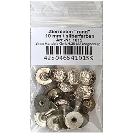 10 Decorative Rivets Silver With Motif A Metal Rivets Decorative