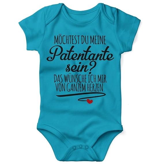 Mikalino Babybody Mit Spruch Für Jungen Mädchen Unisex Kurzarm Möchtest Du Meine Patentante Sein Handbedruckt In Deutschland Handmade With Love