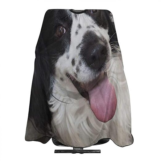 Hairdressing Cape American Cocker Spaniel Black And White Color