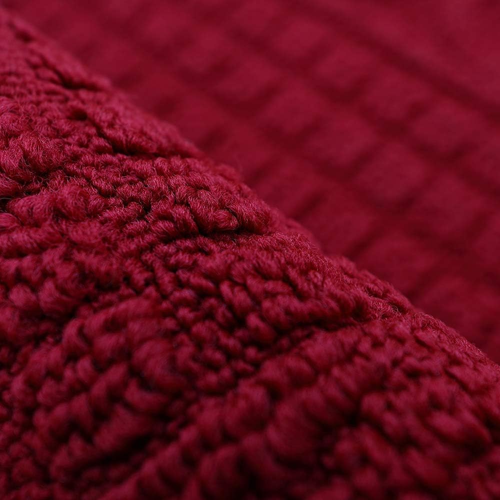 COSY HOMEER 32X20 Inch Anti Fatigue Kitchen Rug Mats are Made of 100% Polypropylene Half Round Rug Cushion Specialized in Anti Slippery and Machine Washable (32x20in Burgundy 1pc): Kitchen & Dining