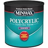 Minwax 233334444 Polycrylic Protective Wood Finish, Clear Satin, &frac12; Pint