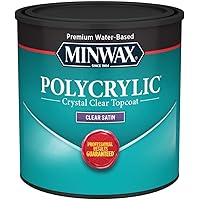 Minwax 233334444 Polycrylic Protective Wood Finish, Clear Satin, ½ Pint