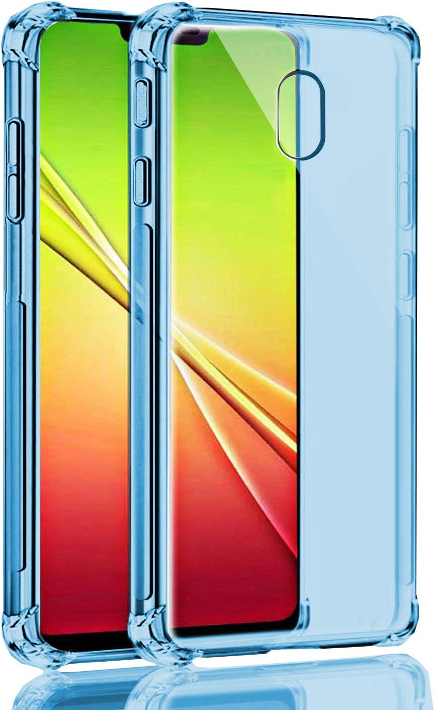 Galaxy J7 2018/J7 Refine/J7 V 2nd Gen/J7 Aero/J7 Aura/J7 Top/J7 Star Case, SKTGSLAMY Soft TPU Case Crystal Transparent Slim Anti Slip Case Back Protector Case Cover for J7 2018 (Blue)