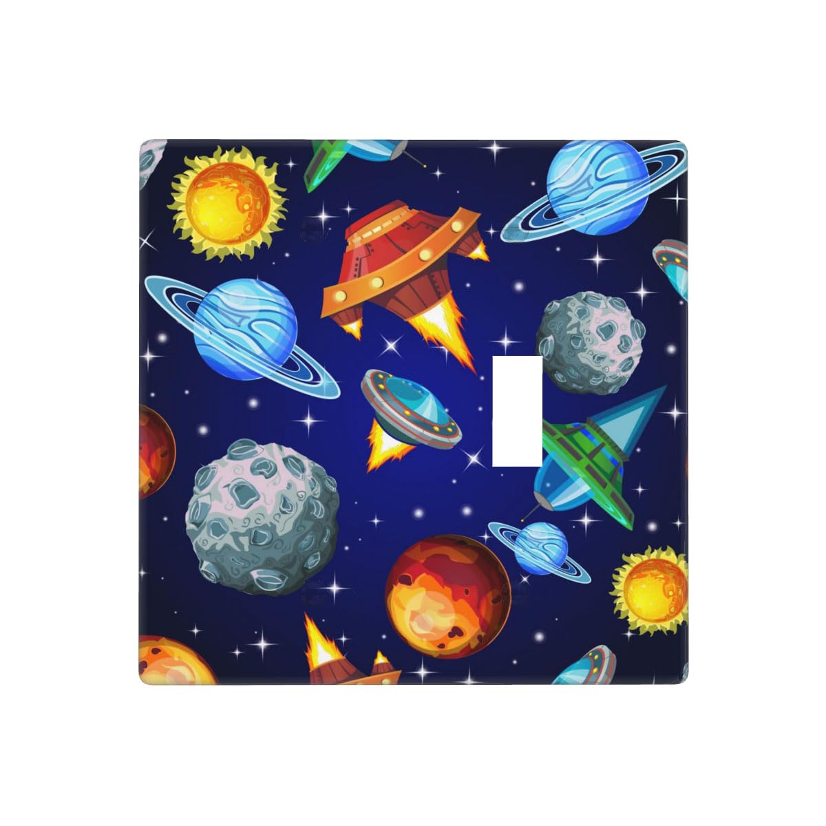 Pznen Light Switch Cover, Outer Space Astronaut