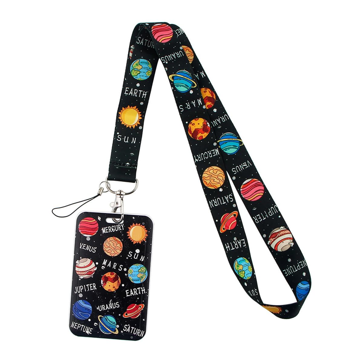 SamHeng Colorful Printed Lanyard with Card Holder, Personalised Neck Lanyard with Badge Holder for ID Card Keys, Neck Strap with Card Case for Kids Women Men Office Exhibitions School Use (C)