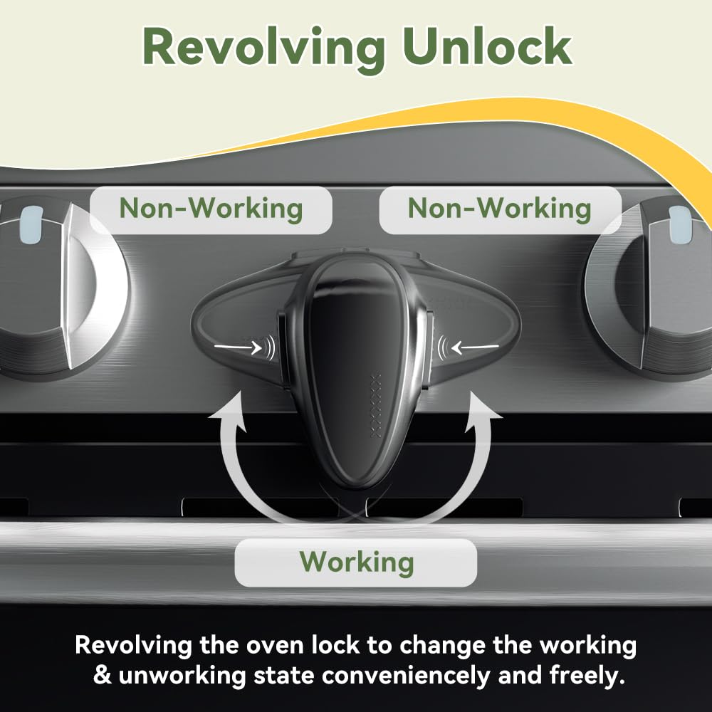 SAFELON 1 Pcs Child Safety Oven Lock, Kitchen Safety Oven Door Lock for Babies & Toddlers (Black)