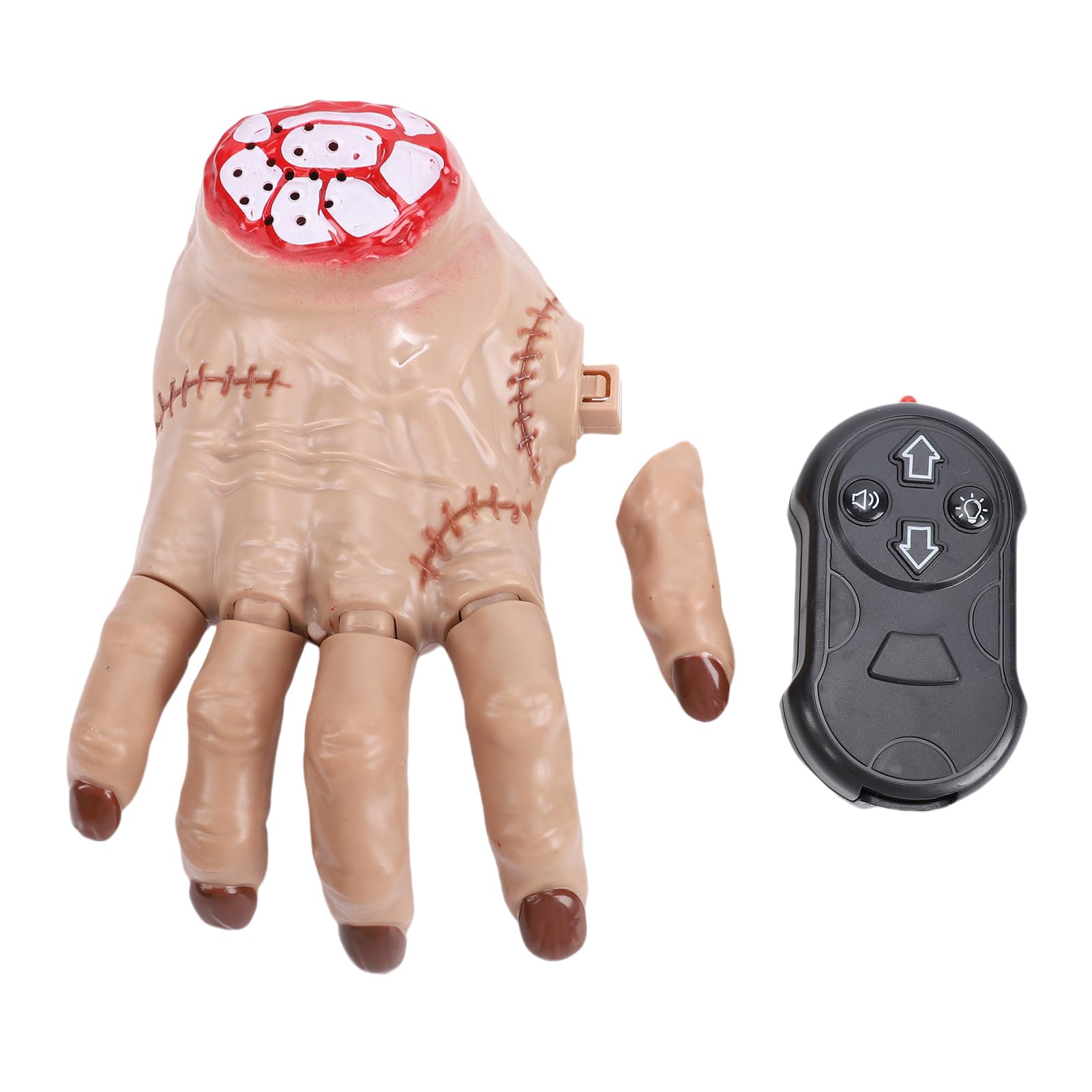 Yanmis Thing Fake Hand Scary Realistic Crawling Hands, Halloween Gothic Home Decor, with Spooky Music Lights and Sounds, Remote Control