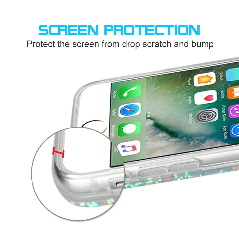 iPhone 7 Case, iPhone 7 Liquid Case, VEGO Glitter Sparkle Bling Flowing Floating Case Cover Fashion Creative Design for Girls for iPhone 7 4.7 inch (BluePink)