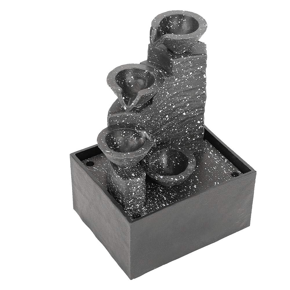 USB Water Fountain Ornament Desktop Crafts Interior Water Feature for Indoor Home Office Table Decoration