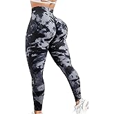JGS1996 Tie Dye Scrunch Butt Lifting Leggings for Women Booty Sculpting Workout Tight High Waist Tummy Control Yoga Gym Pants