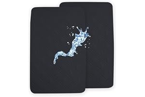 david's kids 2 Pack Waterproof Mini Crib Mattress Protector, Fit Pack N Play, Playard and Mini Crib Mattresses, Ultra Soft Breathable Pad Cover for Boys Girls Neutral, Black