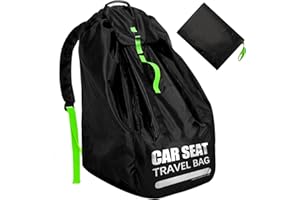 IMBSINVNCY Car Seat Travel Bag for Airplane, Large Car Seat Bags for Air Travel with Padded Straps, Gate Check Storage Bag/Backpack for Car Seat Airport, Carseat Cover Travel - Baby Travel Essentials for Flying