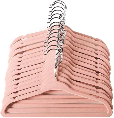 ManGotree Baby Velvet Hangers 15 Pack Infant Toddler Non-Slip Ultra-Slim Pink
