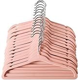ManGotree Baby Hangers, Childrens Hanger Kids Coat Hangers with Ultra Thin & Non-Slip Design 15 Pack (Light Pink)