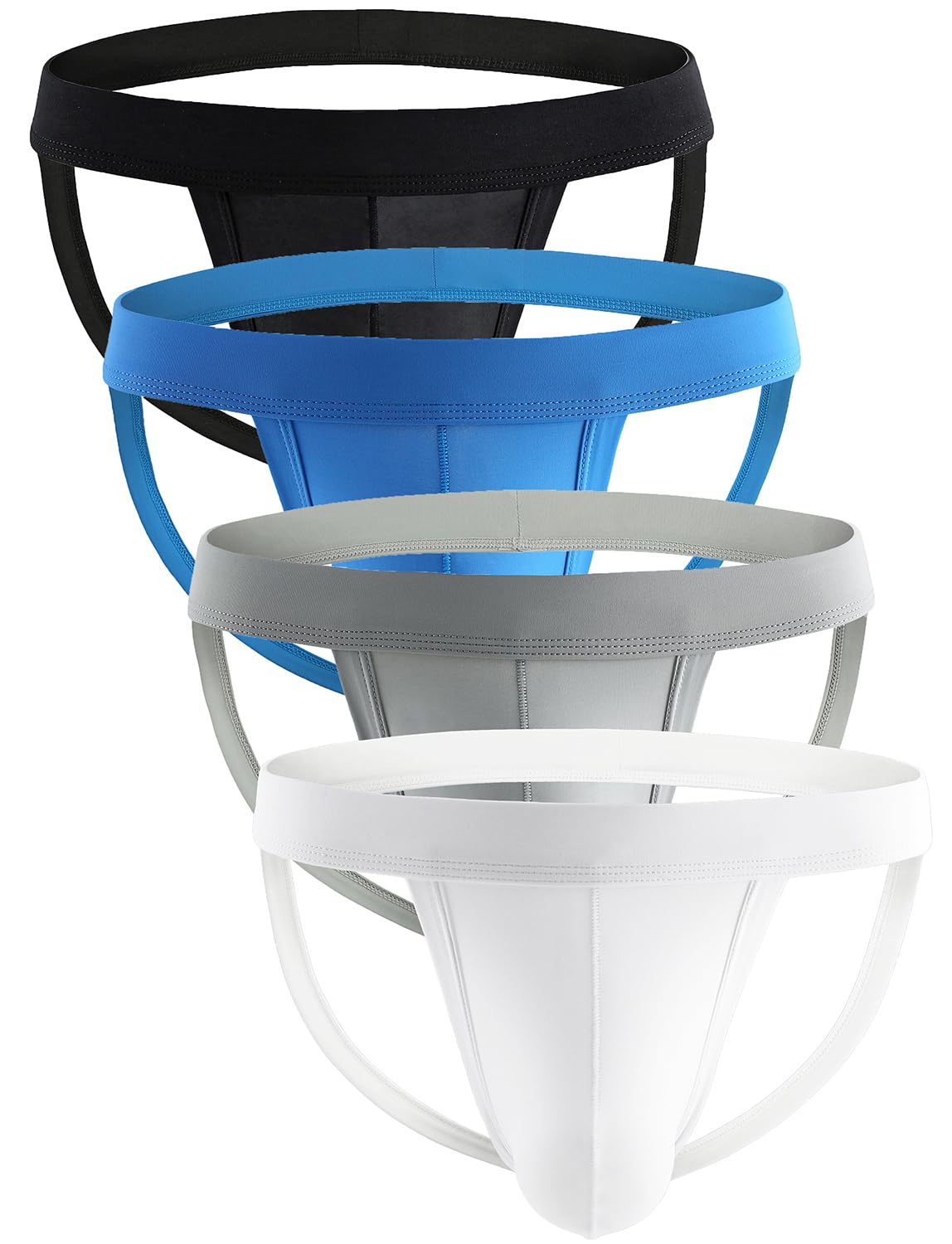 Tyhengta Men's Athletic Supporter Briefs Performance Jockstrap Underwear, 4-pack Mixed Color 01, XL