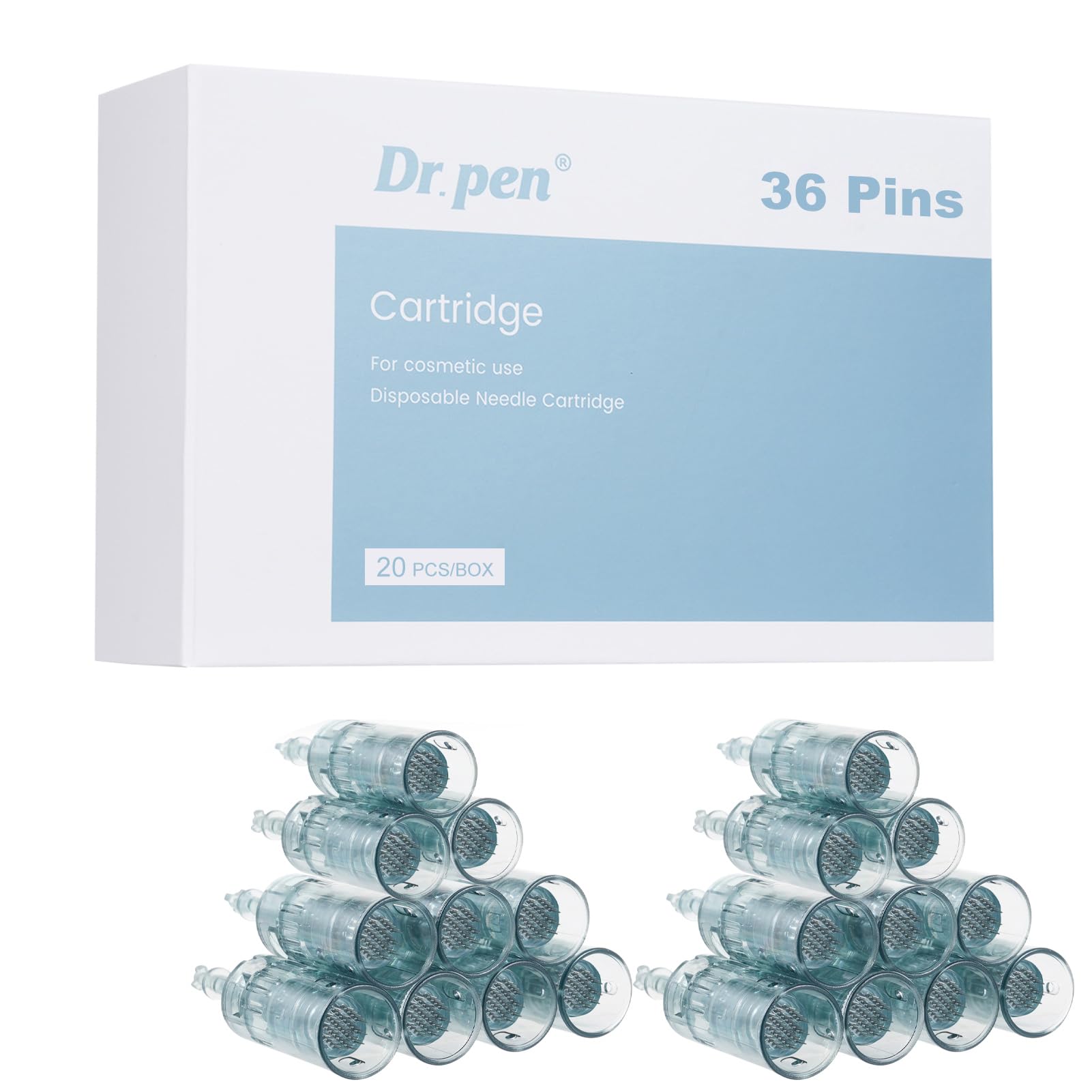 Dr.pen M8/M7S Cartridges 36 Pins, 20Pcs Dr.pen Cartridges for Microneedling Pen M8/M7S Model, Authentic Disposable Microneedling Cartridges (36 Pins, 20Pcs)