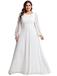 Ever-Pretty Women's Round Neck Long Lantern Sleeves