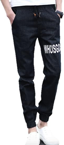 Amazon Mr X Choice メンズ 色落ち加工 デニム ジョガーパンツ 九分丈 スマート スリム カジュアル ストリート スウェット ジーンズ 通販