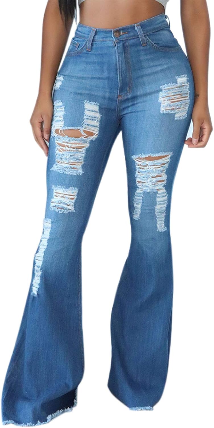 Pantalones Vaqueros para Mujer Sexy Agujero Rasgado Vintage Pantalones