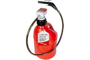 TERA PUMP TRFA01-XL 2nd Gen. Battery Powered Overfill Protection Fuel Transfer Pump w/Universal Gas Can & Utility Jug Adapter, 4.27ft Vinyl Hose, 2.5 GPM for Gas Diesel E15 E85 Fuels