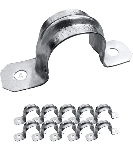 OhLectric Rohrband 5,1 Cm, 10 Stück - Verzinkter Stahl, Verstärkte Rippe, Snap-On Montage