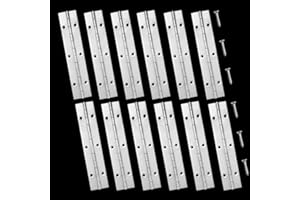 FVSEC 12 Pack 6 Inch Piano Hinge, Heavy Duty Continuous Hinge with Holes for Cabinets Boat Marine Door, 304 Stainless Steel 0.04" Leaf Thickness 1.2'' Open Width